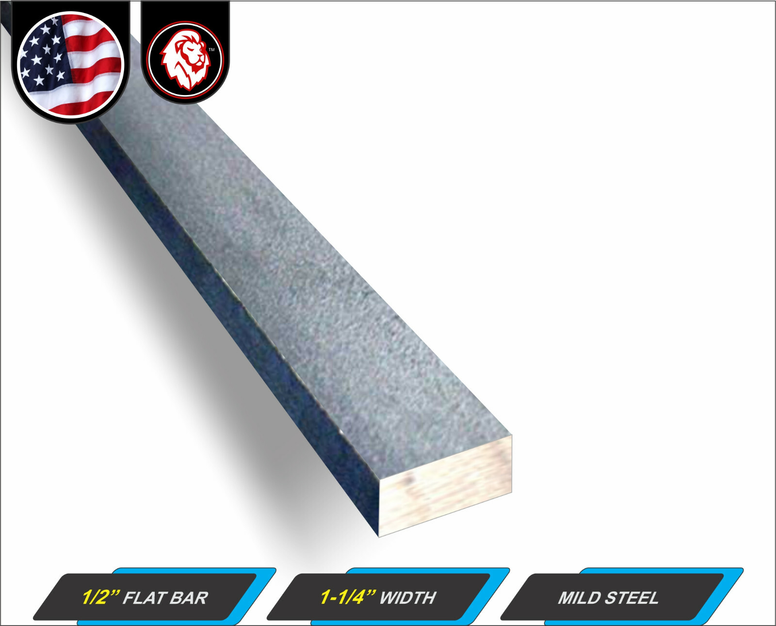 1/2″ x 1-1/4″ Steel Flat Bar – Flat Metal Stock – Mild Steel – 11″ inch Long
