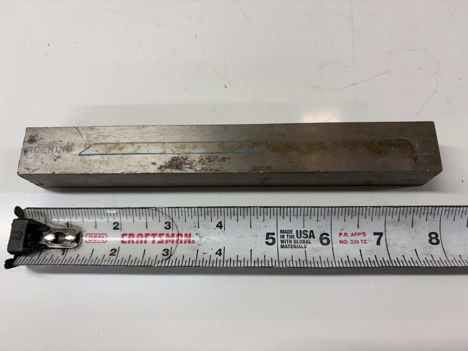 Starrett No 497 A2 Air Hardening Precision Ground Flat Stock Steel 1″x7/8″x7.9”