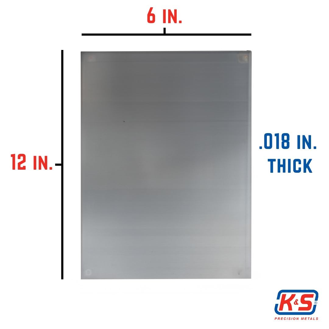 K&S Precision Metals Stainless Steel Sheet 87183 – 0.018″ Thick x 6″ Wide x 12″