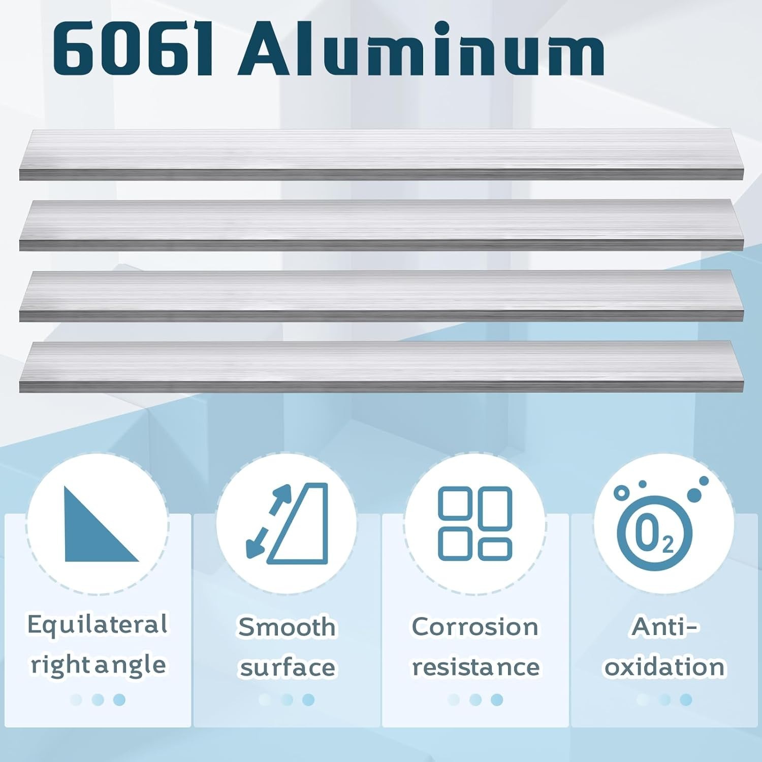 4 Pcs Aluminum Flat Bar 1/4 Inch Thick 1″ x 12″ Square Aluminum Plate 6061 Ge…