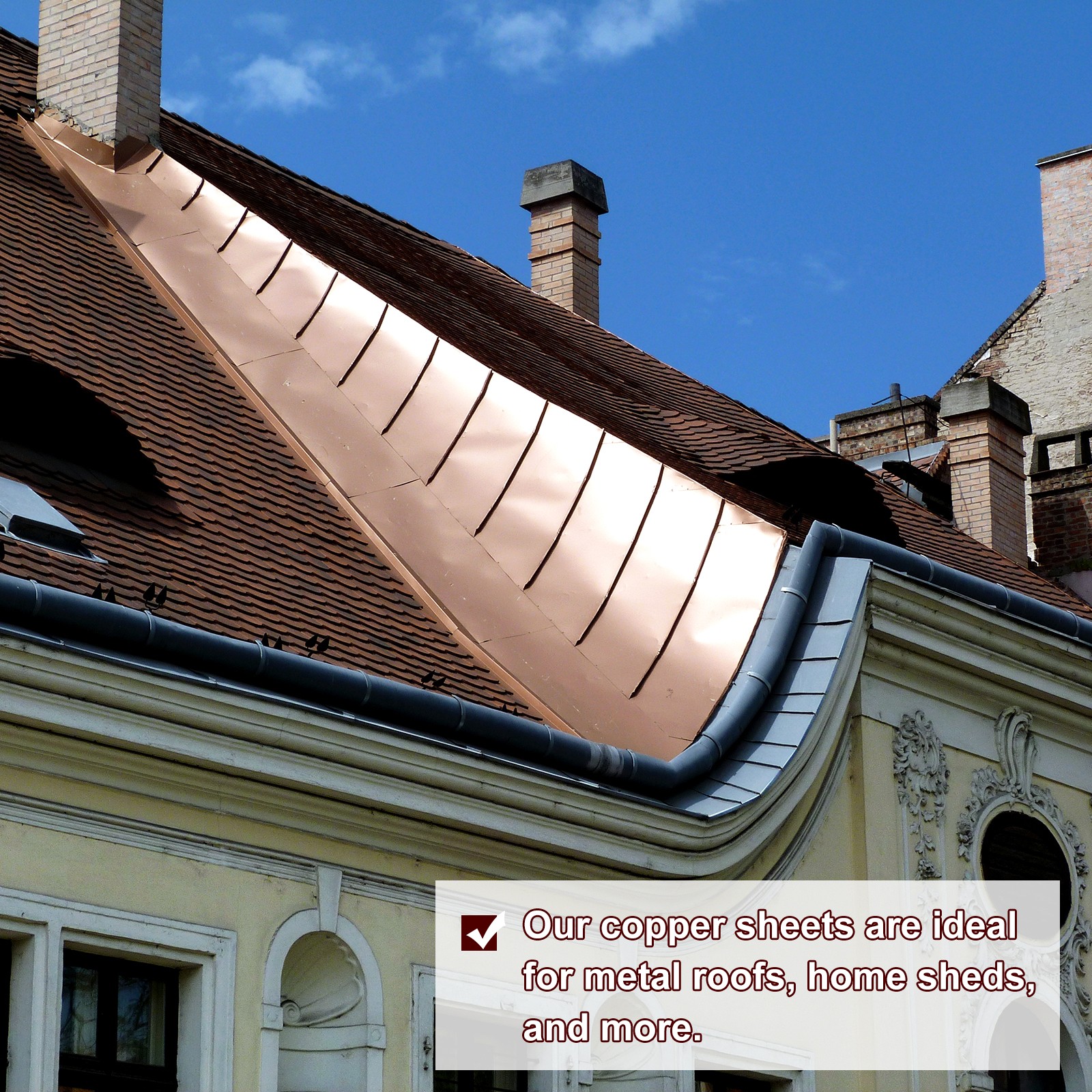 Pure Copper Sheet Roll, 0.08mm 25Ga Thick T2 10Ft x 2in Copper Strip for Craft