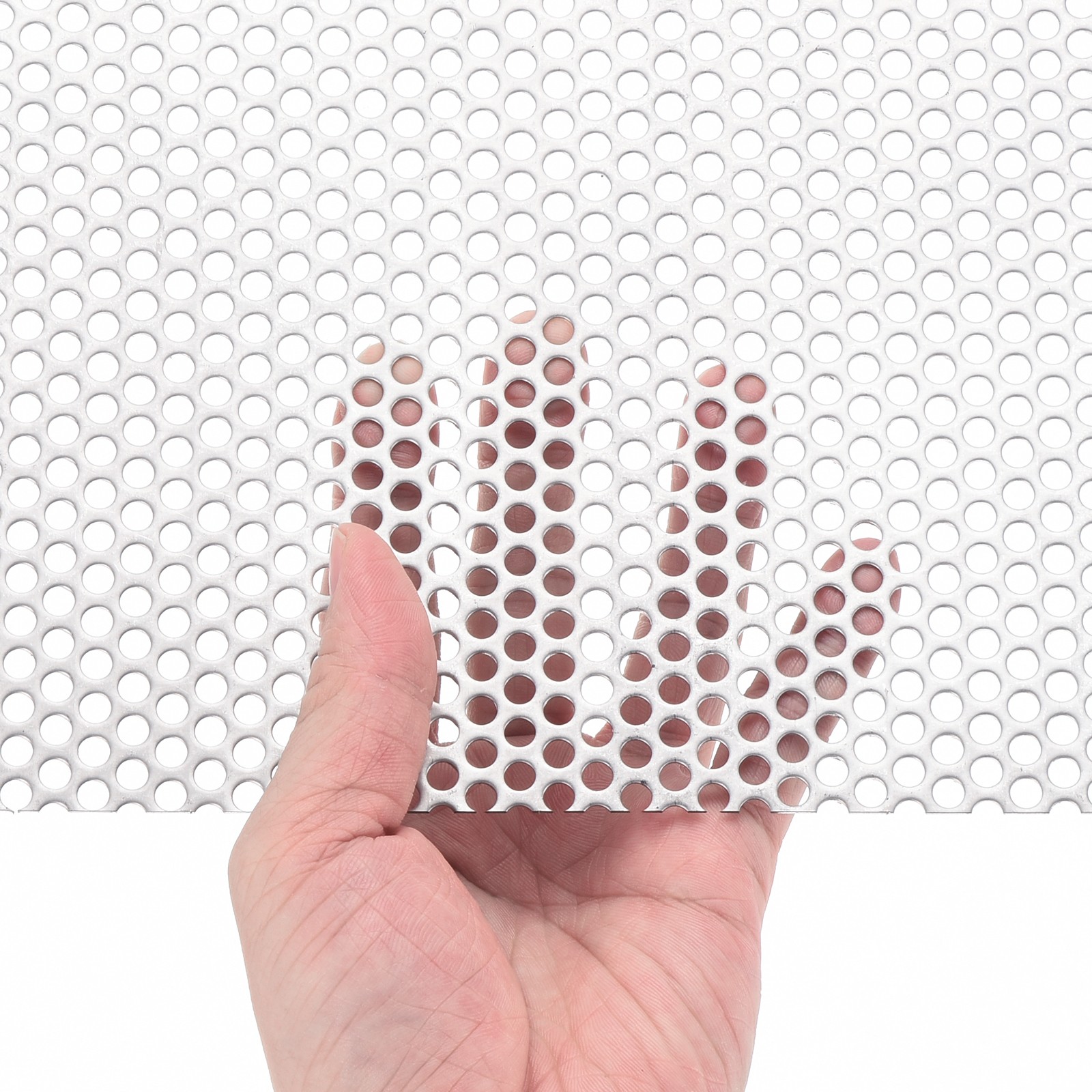 15.7″x7.9″ 304 Stainless Steel Perforated Sheet 0.2″ Hole Metal Mesh Plate