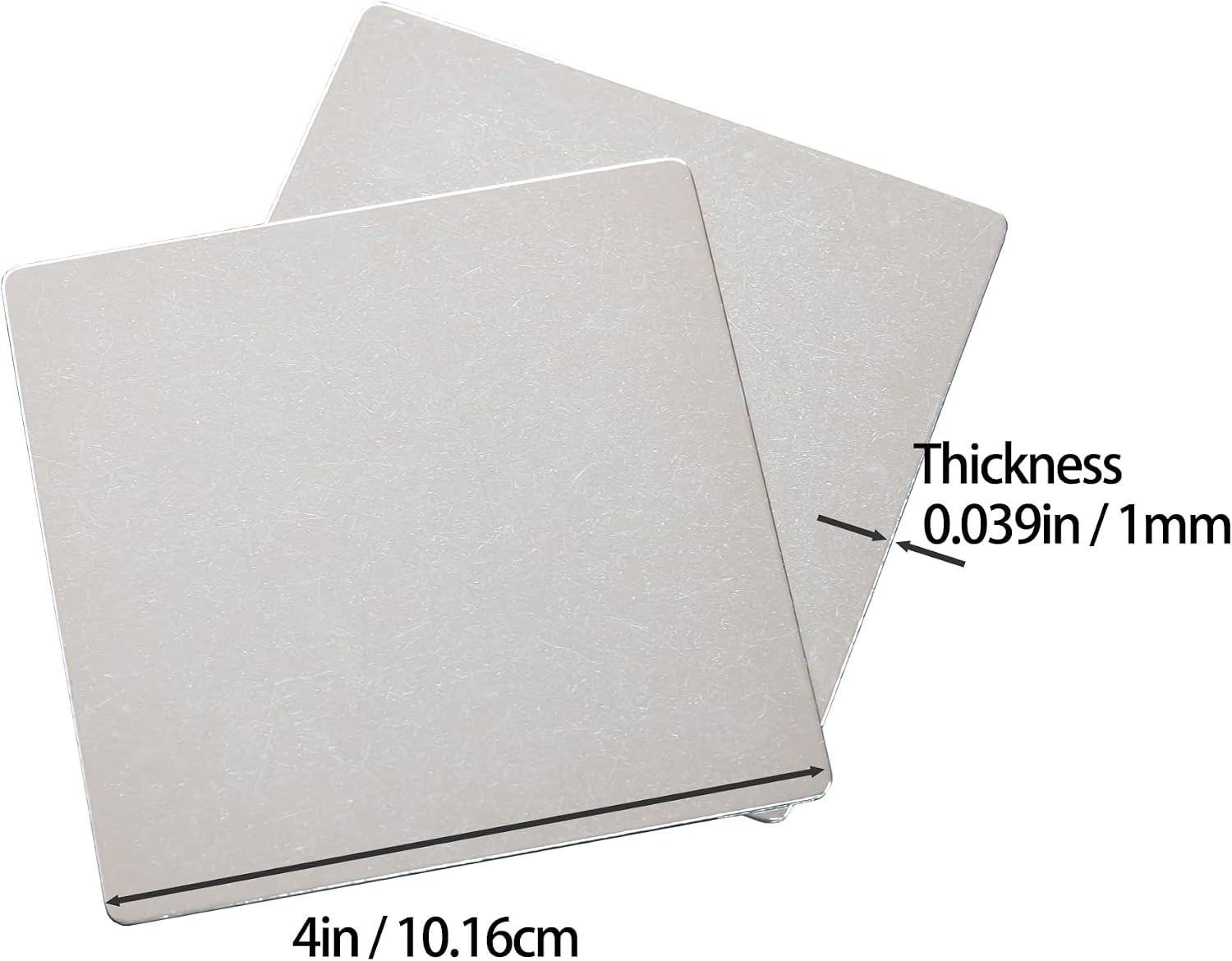 5 PCS 4×4 Inch 304 Stainless Steel Plate Metal Engraving Blank Craft Sheet