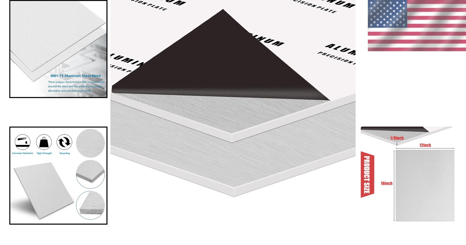 1/8″ Aluminum Sheet Metal 12×16″ 2-Pack