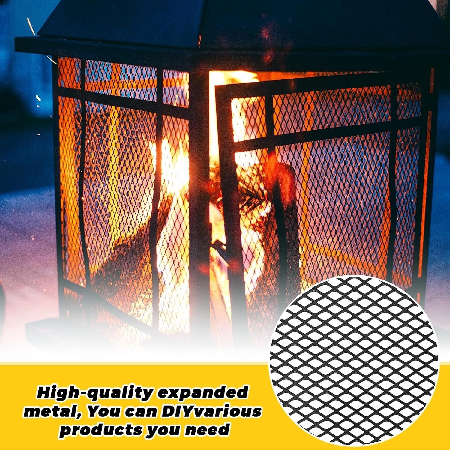 9 Gauge Expanded Steel Mesh Sheet for BBQ & DIY, 2 Pieces – 24 x 12 Inches