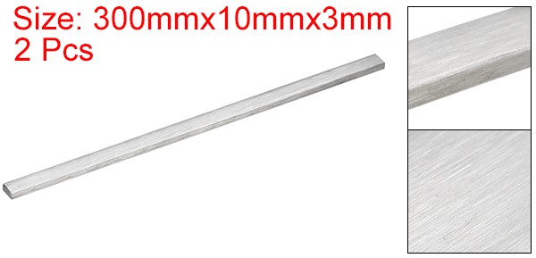 2pcs 316L Stainless Steel Flat Bar 1/8″ Thickness 3/8″ Width 12″ Length