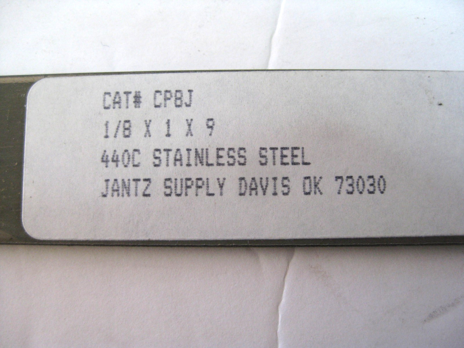 1/8″ X 1″ X 9″ 440C STAINLESS STEEL BAR STOCK GREAT FOR KNIFE MAKING