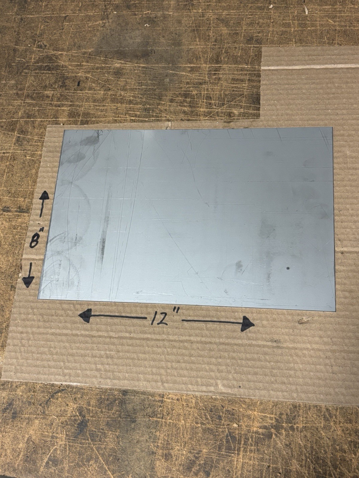20 Gauge (0.035” Thick) T-304 Stainless Steel Sheet Metal 8 ” x 12” – New