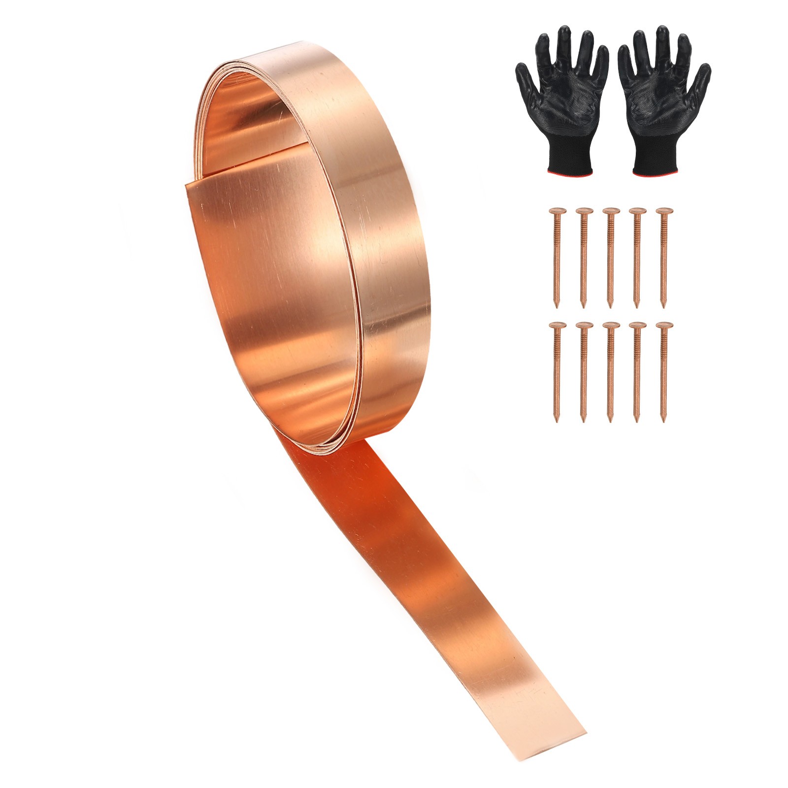 Copper Sheet Roll 0.4″ x 5 Ft 24 Gauge(0.5mm) Thickness DIY (1 Pack, Copper)