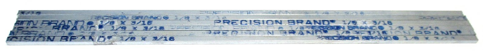 Precision Brand (15125) 1/8 x 3/16 x 12 Zinc-Plated Steel Keystock – Lot of 6