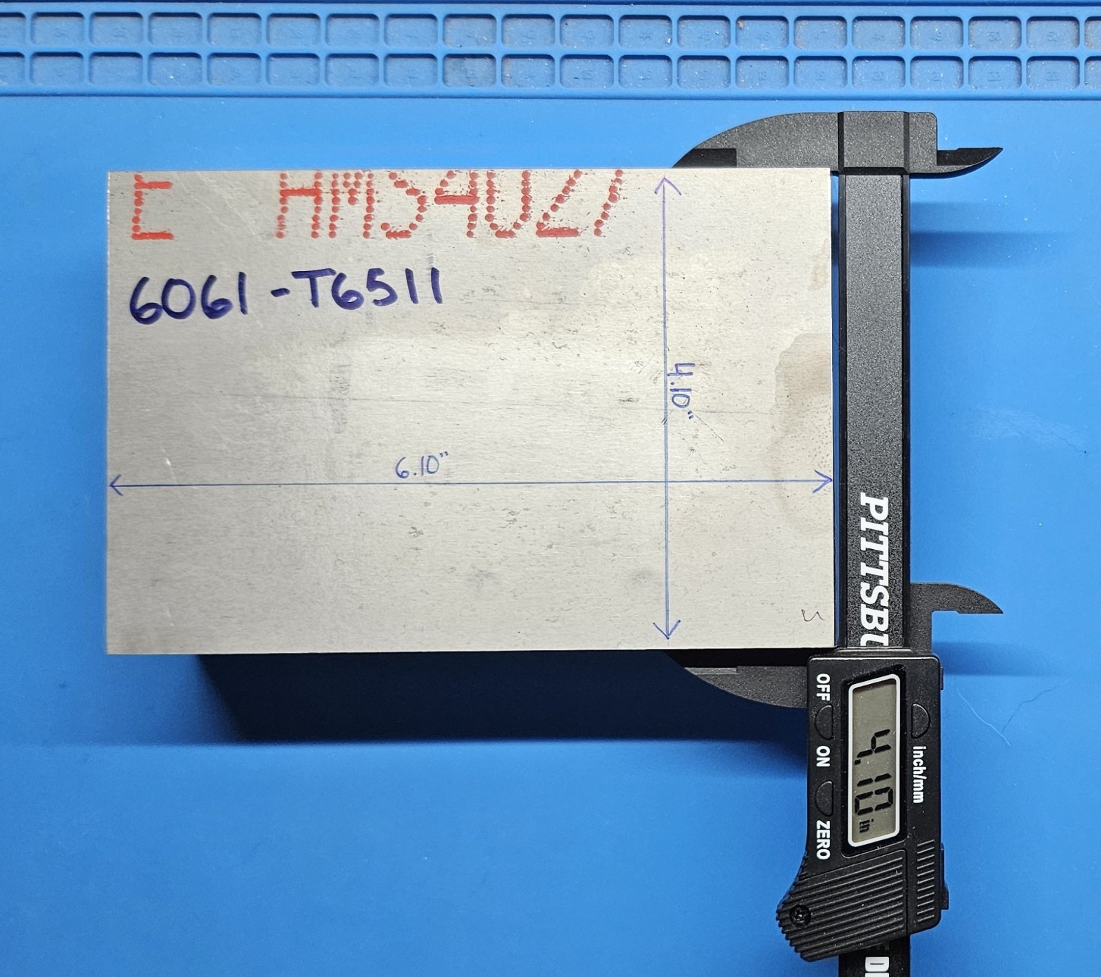 6061-T6511 Aluminum Billet/Block 6.10″ x 4.10″ x 1.51″ Aircraft Grade USA