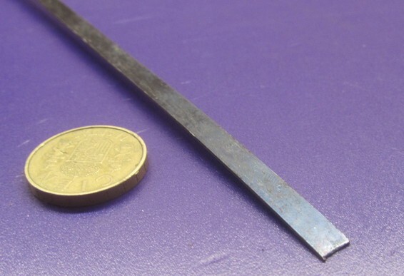 1095 Hard Blue Tempered Spring Steel Shim .008″ Thick x .250″ Wide x 300″ Long