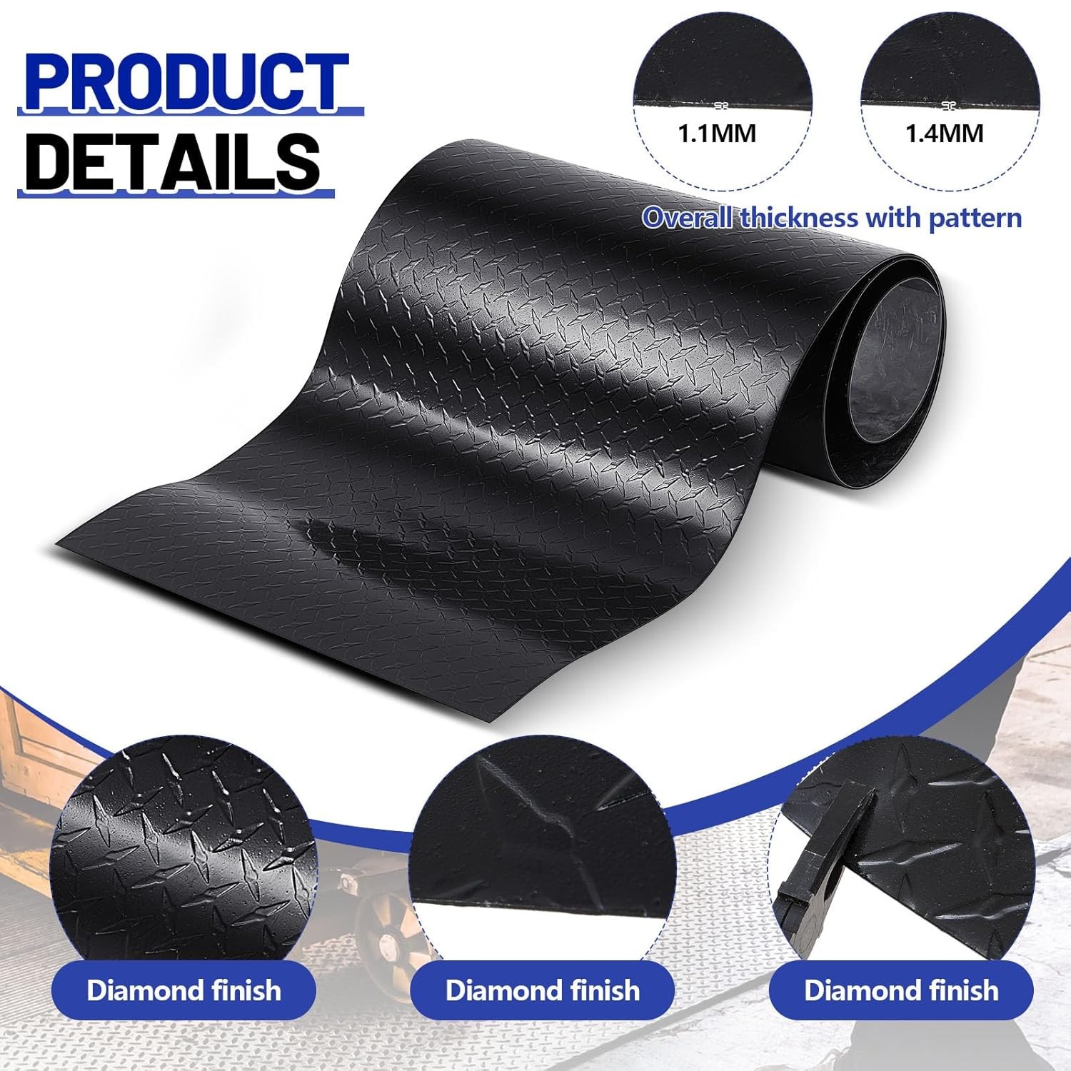 Yaocom 1Pcs 24” X 96” Diamond Plate Sheet Metal, 17GA Heavy Duty Tread Aluminu