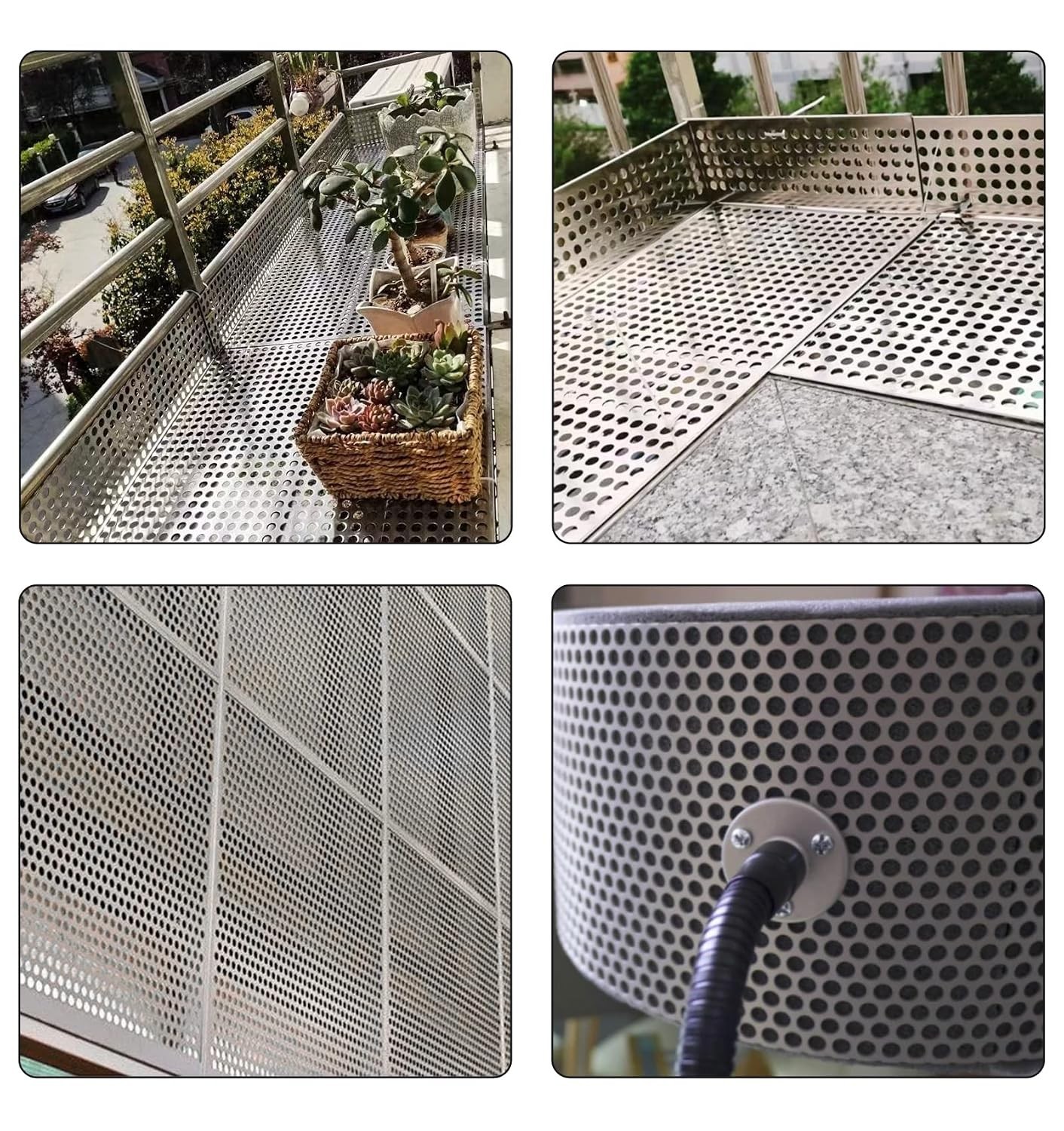 Perforated Stainless Steel Sheet 12″ x 12″ x 0.06″ (16 GA) – Metal Mesh Panel
