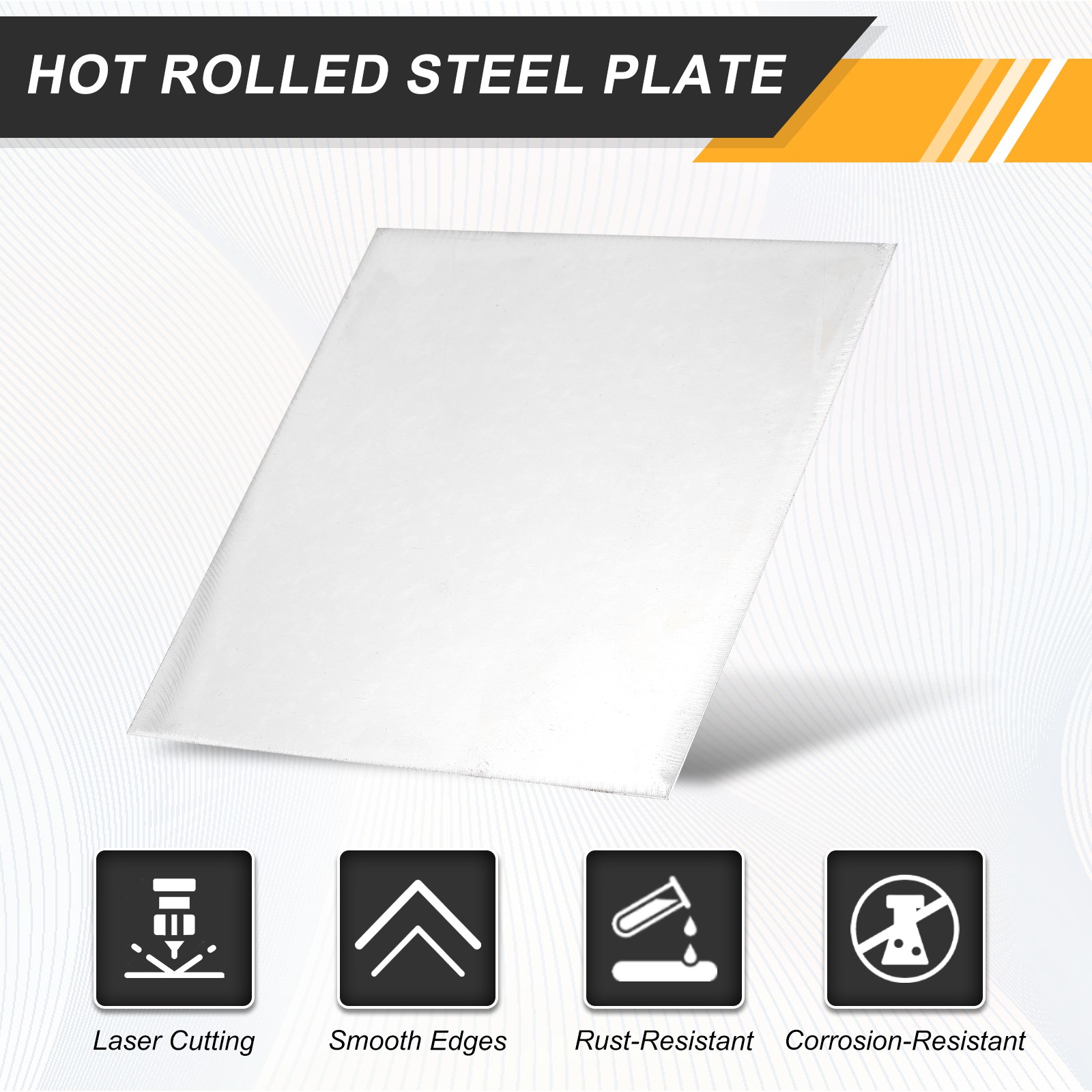 2Pcs 3/64″ Hot Rolled Steel Sheets 8″ x 4″ Steel Plate Base Silver