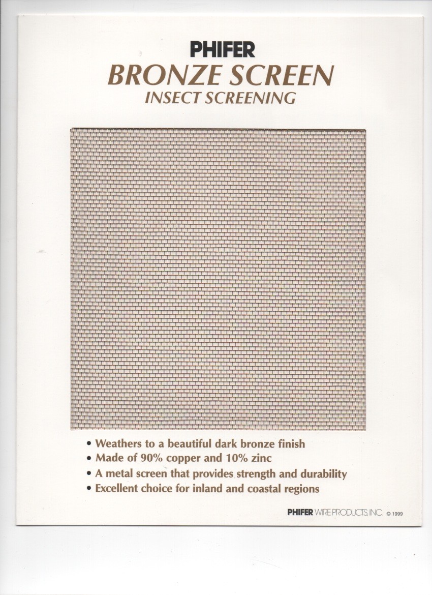 Screen,Bronze, 36in.x100 ft.,Bronze PHIFER