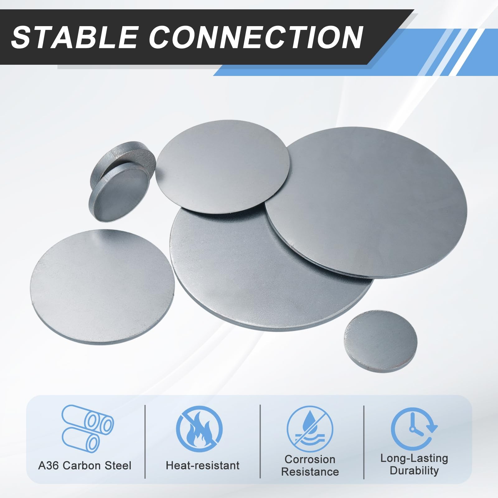 MECCANIXITY 4pcs 1/16″(1mm) x 4″ Steel Plate, Black x 4″,