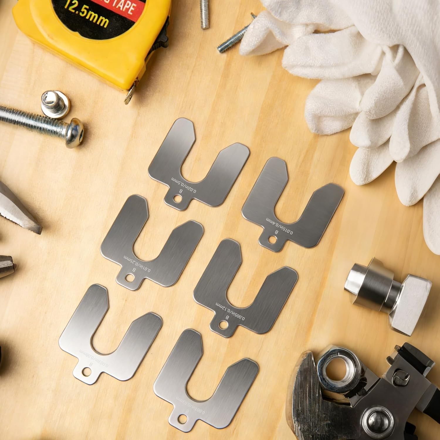 Stainless Steel Shim Kit 156 Pcs Size B 3×3 Inch Slotted Shims Assortment with