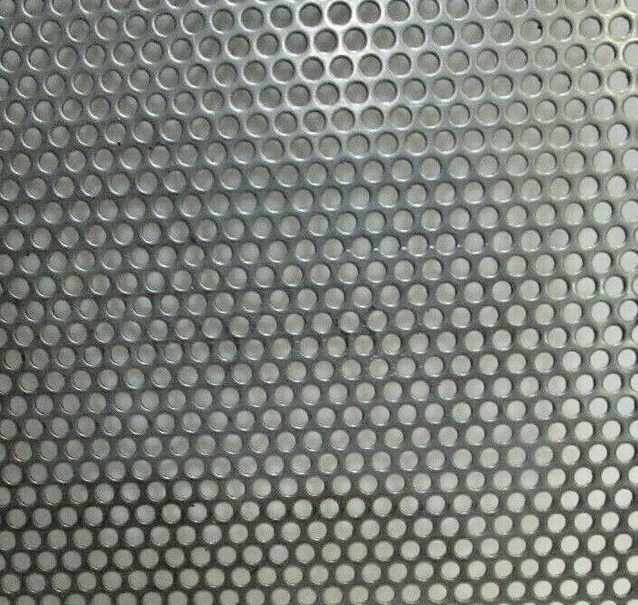 1/8″ HOLE–20 GAUGE -304 STAINLESS STEEL PERFORATED SHEET— 6″ x 6″