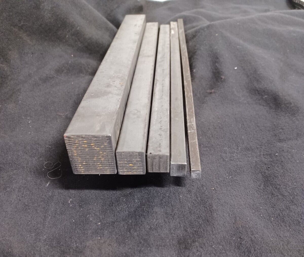 5 pc 12″ STEEL Blacksmith lathe iron square bars A36 metal 1/4 3/8″ 1/2″ 5/8″ 1″