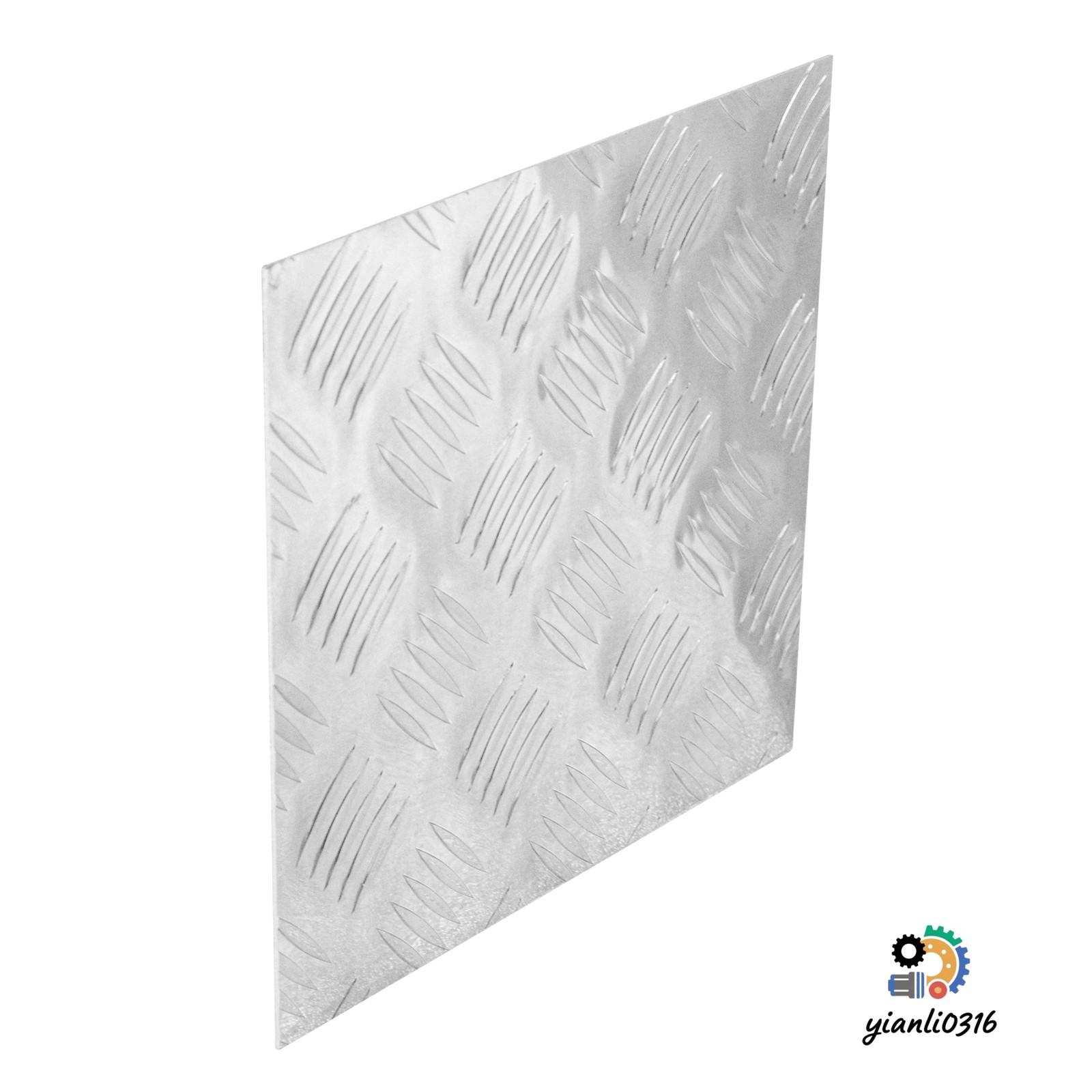 1Pc 12″x24″ Aluminum Diamond Tread Plate 305x610mm Silver For Garage