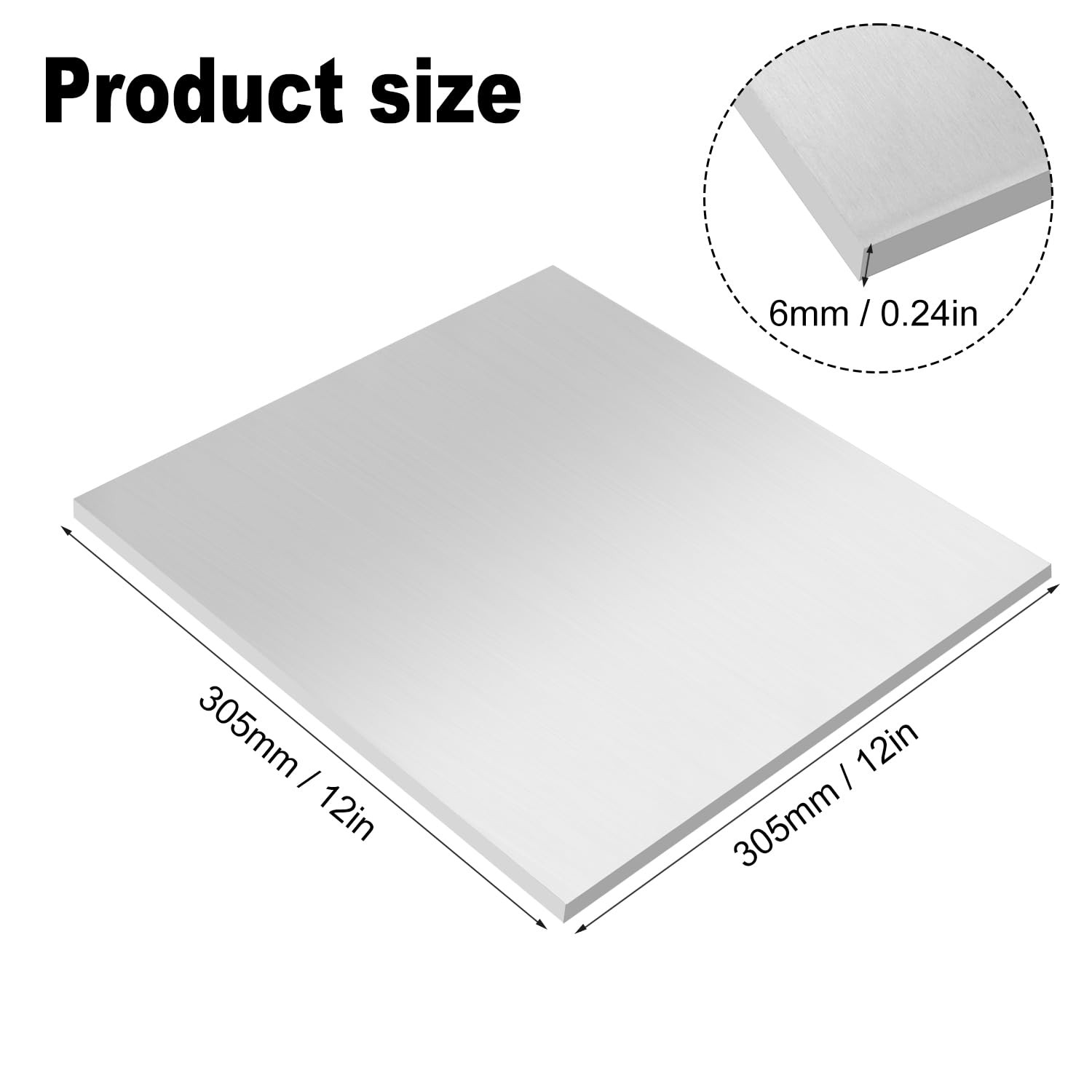 2 Pack 12×12 Inch 1/4 Inch Thick 6061 T6 Aluminium Metal Sheet Plate