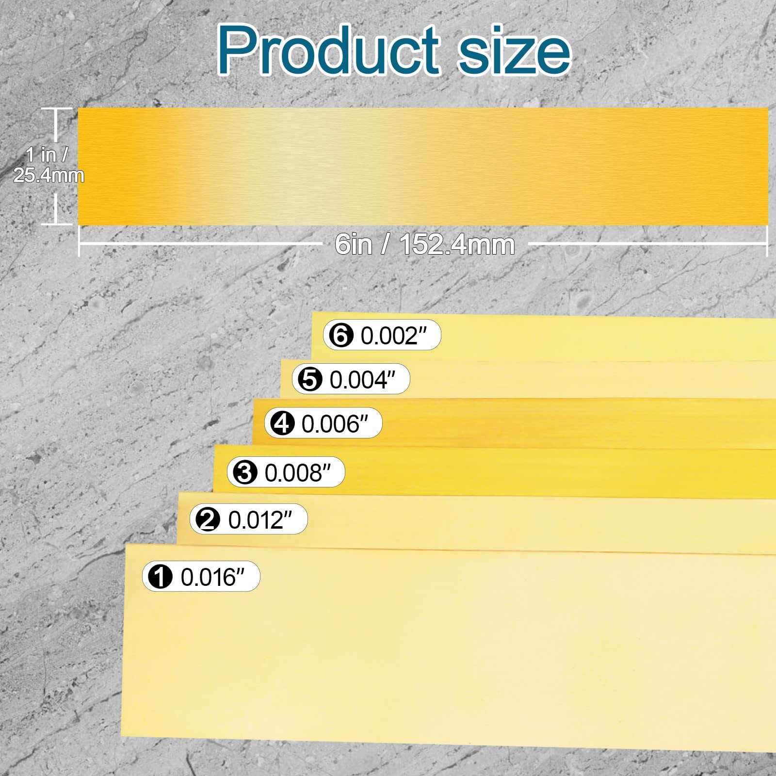 12 Pieces Brass Strip Brass Shim Stock Assortment 1″ Width x 6″ Length 0.002″…