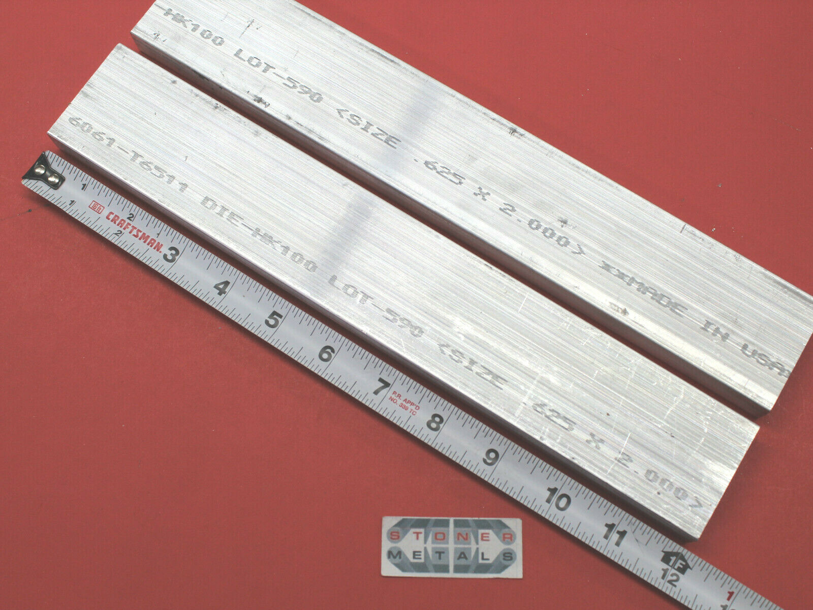 2 Pieces 5/8″ X 2″ ALUMINUM 6061 FLAT BAR 12″ long Solid Extruded Mill Bar Stock