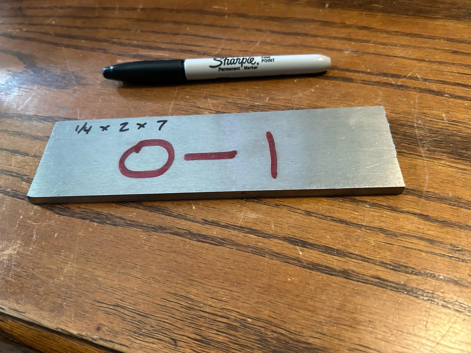 O1 Tool Steel, 1/4″ x 2″ x 7″ flat bar