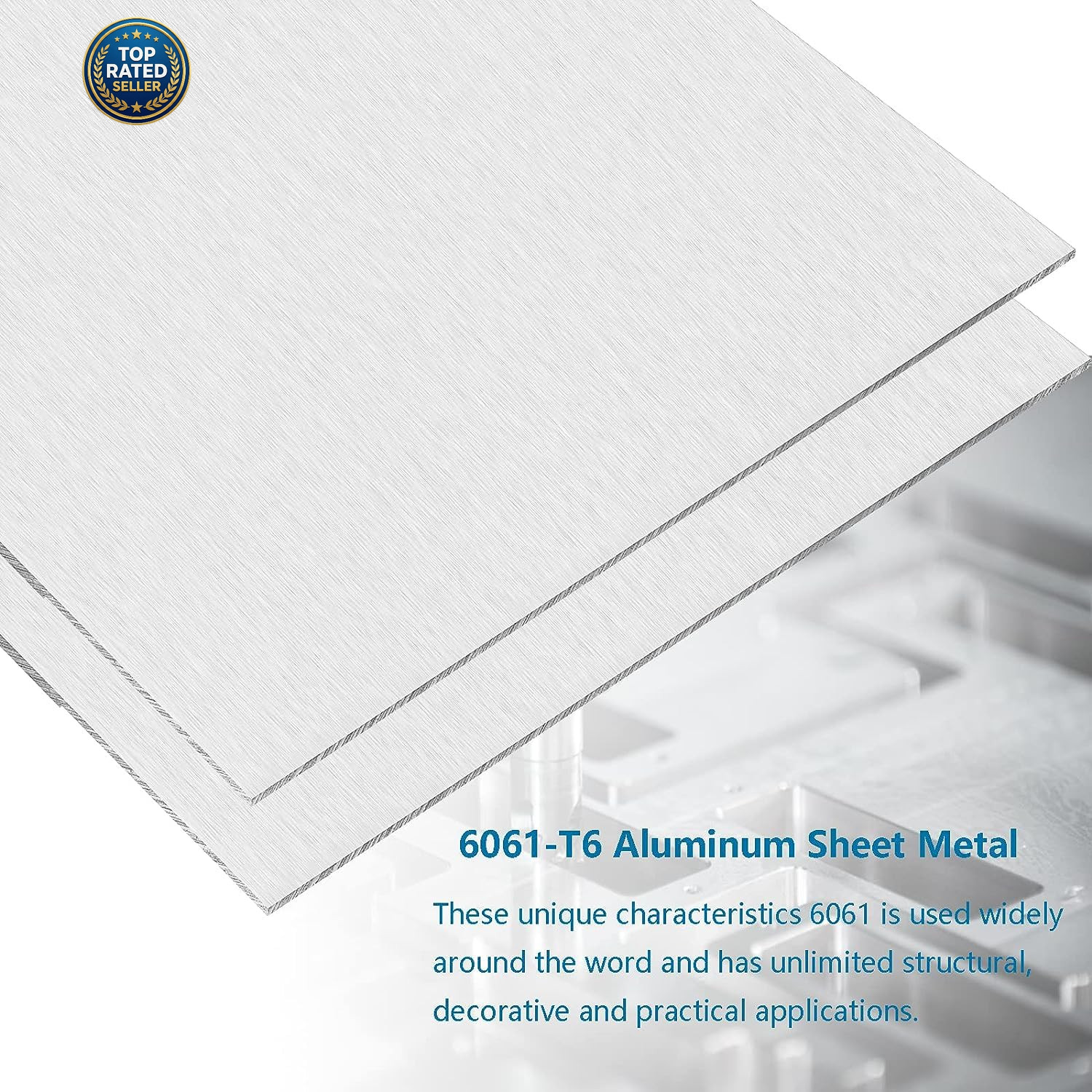 2Pack 1/8Inch Thick Aluminum Sheet Metal, 12″ X 16″ 6061 Aluminum Plates | Doubl