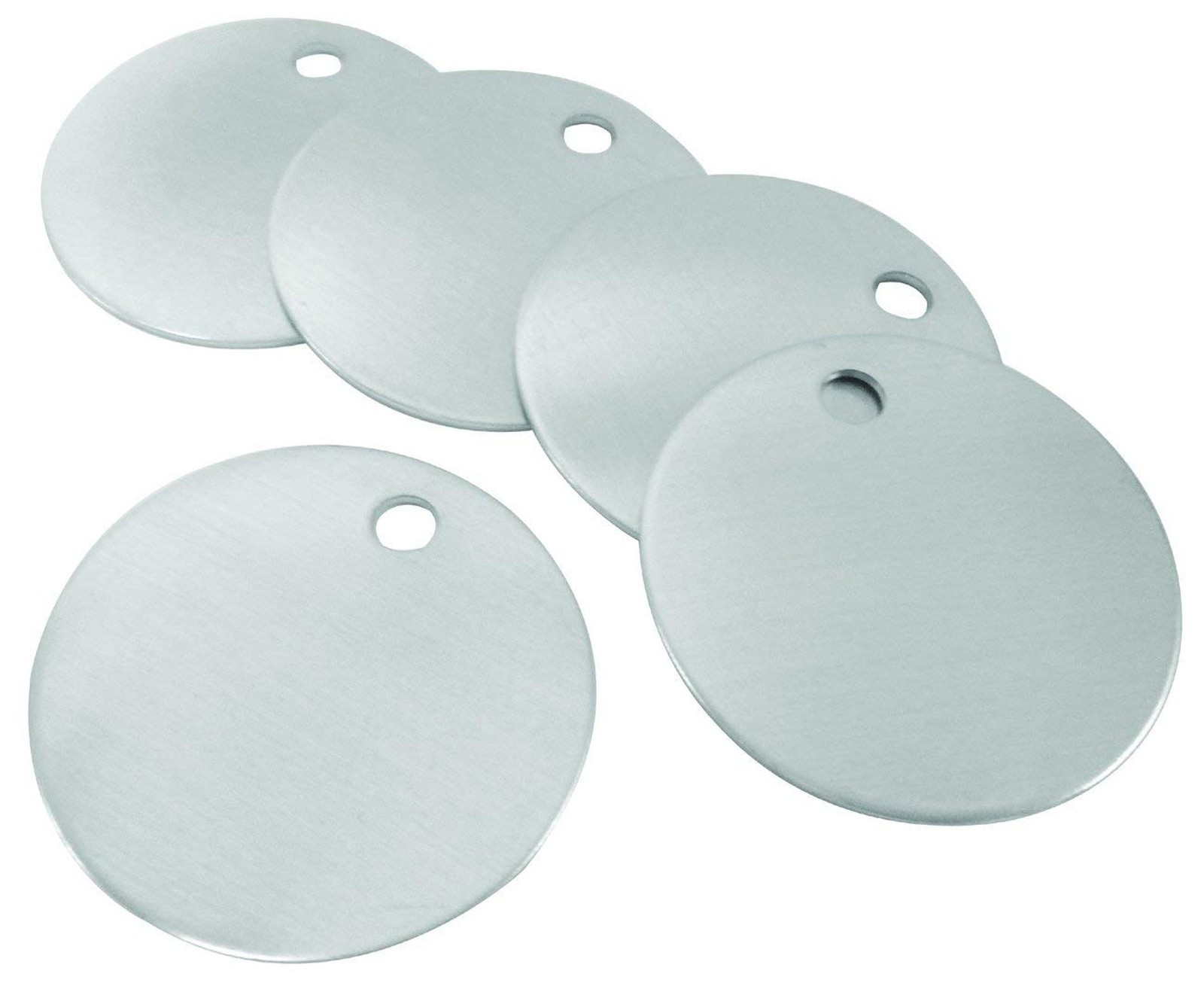 CH Hanson Metal Stamping Blanks – 1-1/2” Blank Tags with Holes, Name