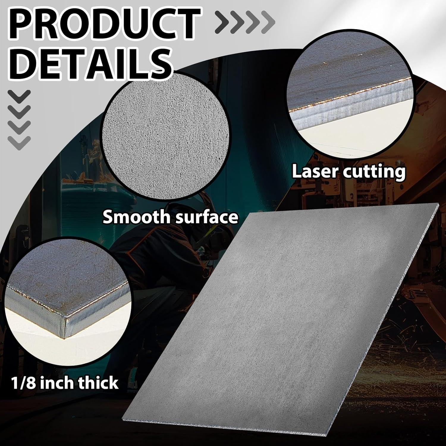 2 Pcs 1/8” X 8” X 10” Hot Rolled Steel Plate A36 Stainless Steel Sheet Weldab