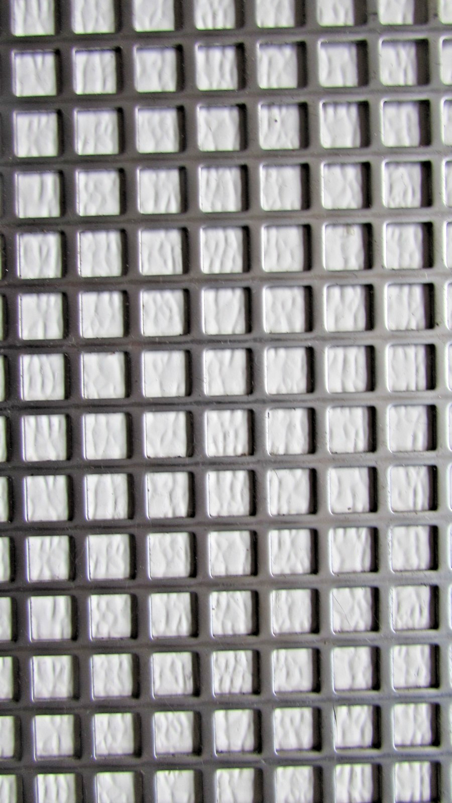 3/8″ SQUARE—- 16 GA. STAINLESS PERFORATED METAL —11-1/2″ x 12-3/4