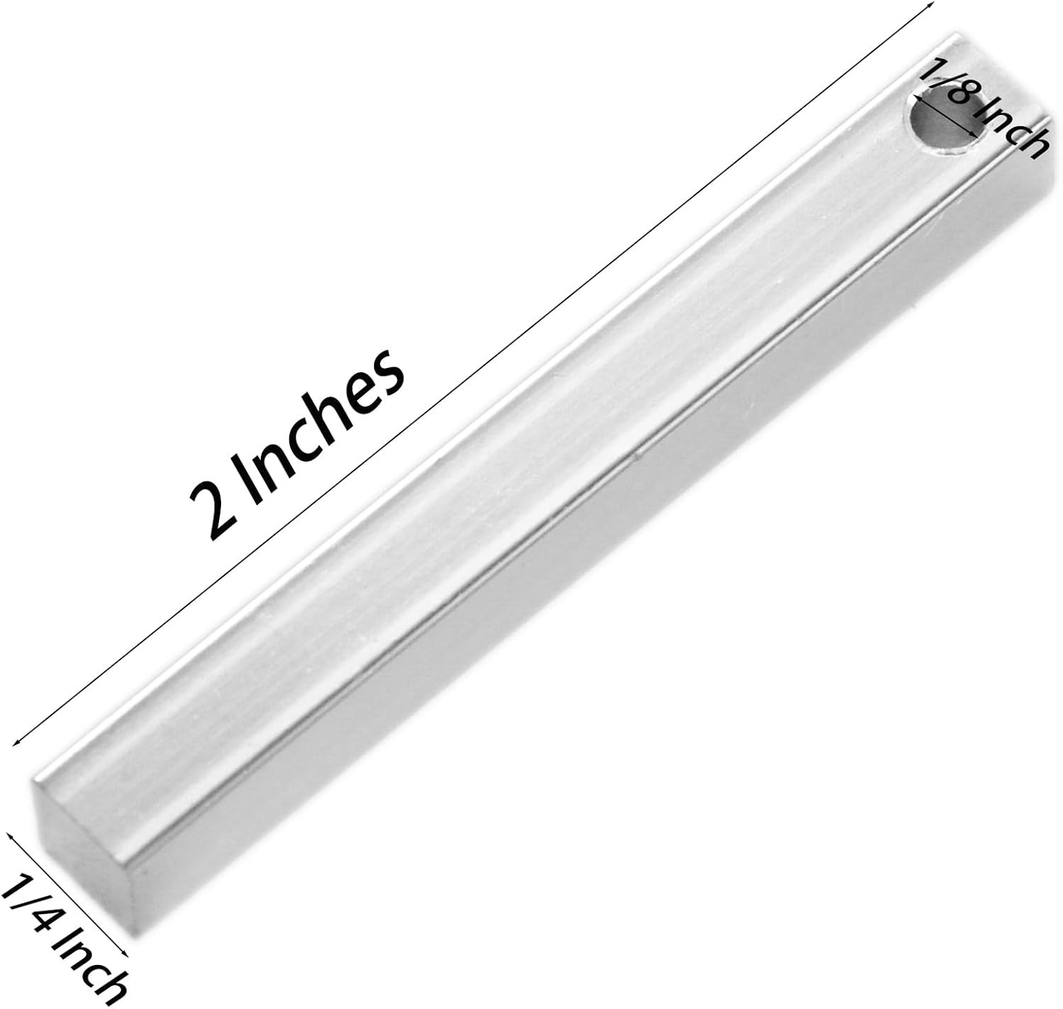 1/4″×2″ Long Aluminum 3D Stamping Bar Rectangle Metal Blanks for Keychain Jewelr