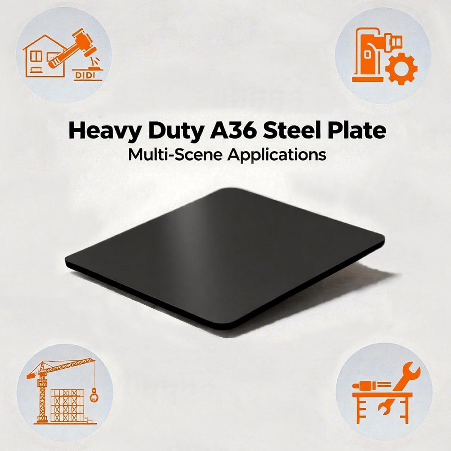 2Pack 1/4″ A36 Steel Plate-8″ X 8″Hot Rolled Steel Sheet,Weldable Metal Square S