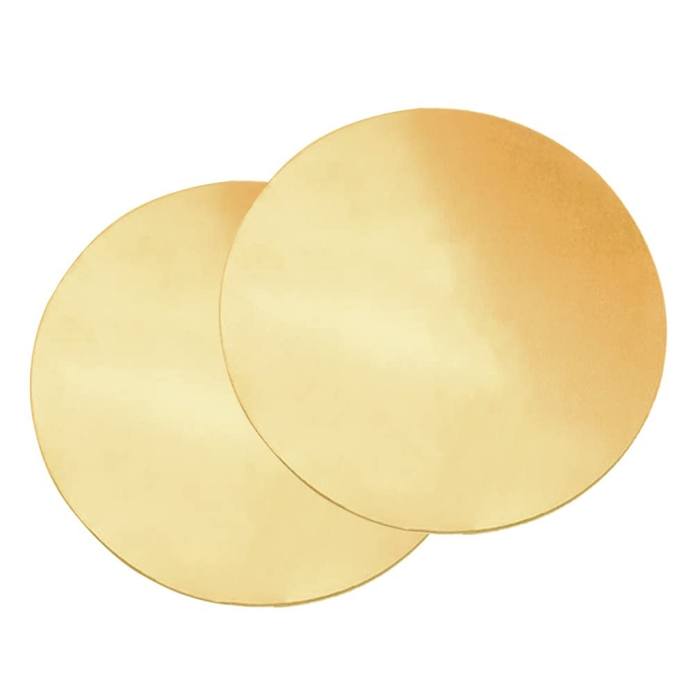 2 PCS 14 Gauge Brass Round Plate 0.06×4 Inch Diameter H62 Metal Sheet DIY