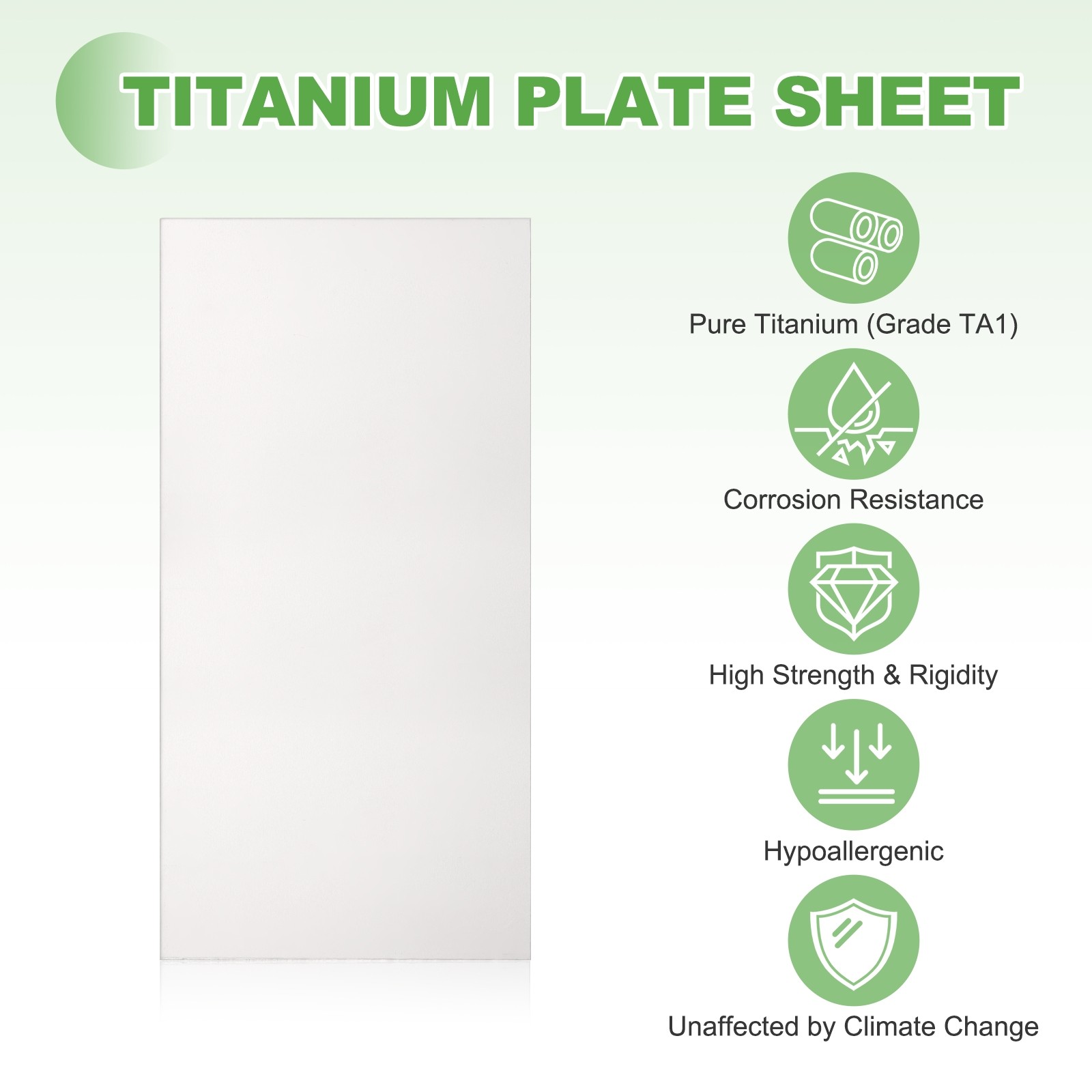 Pure Grade TA1 Titanium Plate Sheet, 200x100x0.6mm Titanium Metal Sheet
