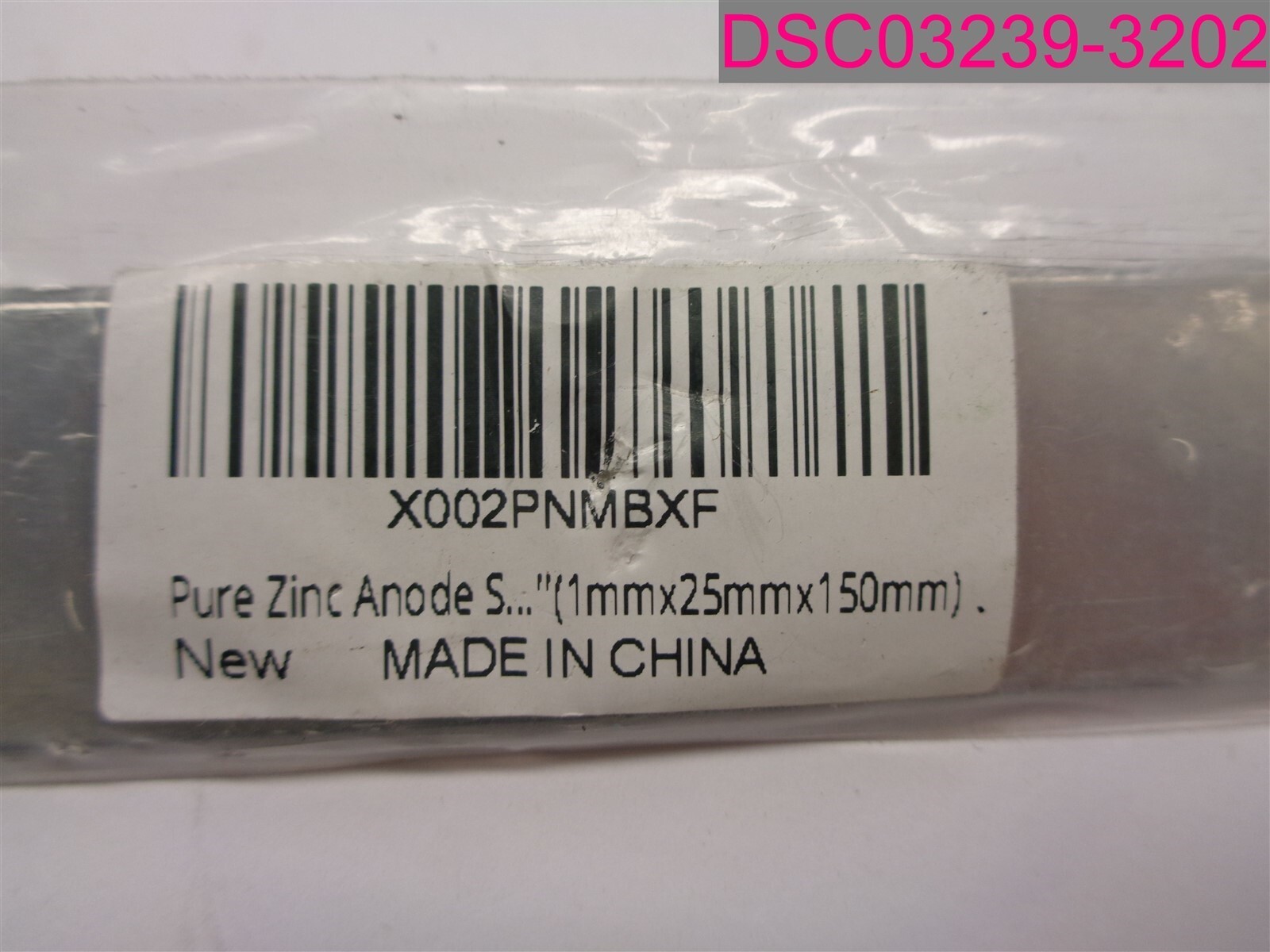 2 Pack; Pure Zinc Anode Sheet 0.04”x1”x6” (1mmx25mmx150mm)