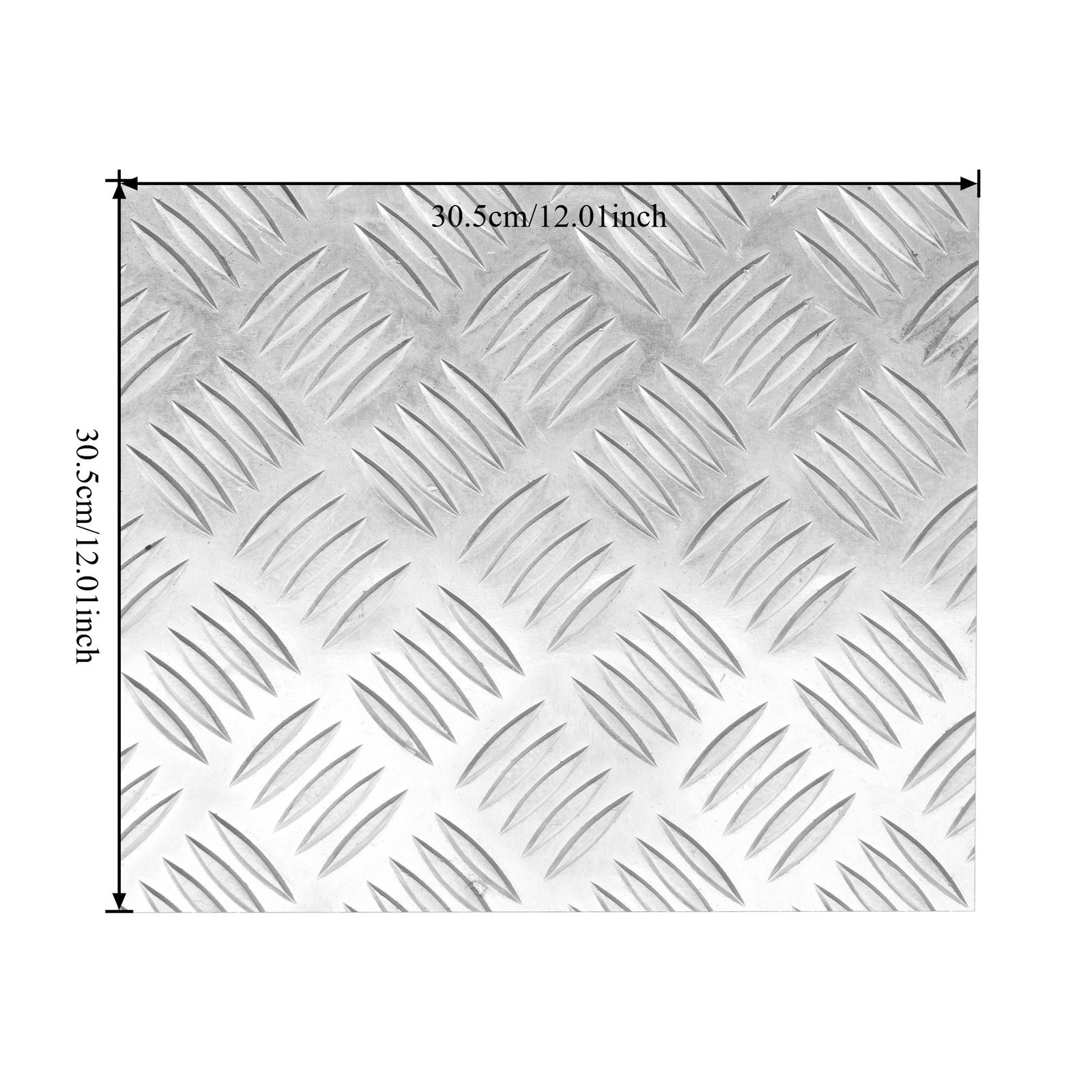 1Pc 12×12″ Silver Aluminum 5 Bar Tread Plate Sheet 305x305mm For Trailer RV