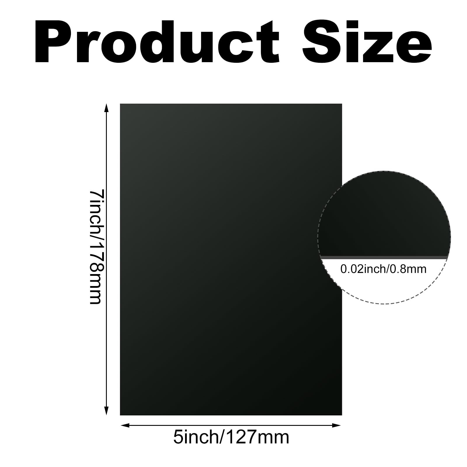 10 PCS 7x5x1/32 Inch 1MM Black Anodized Aluminum Sheet Engraving Metal Plates