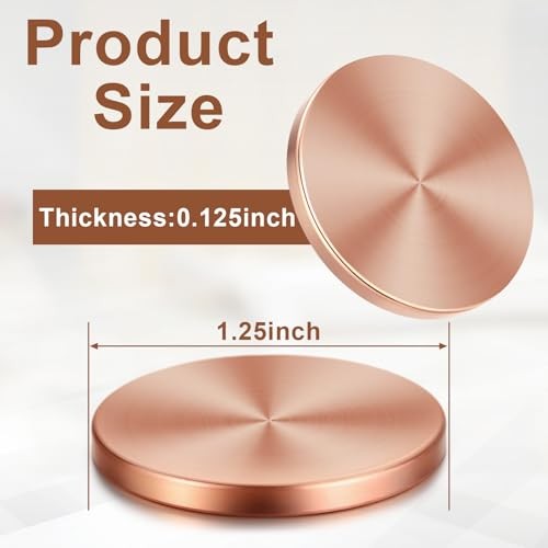 Copper Round Discs 1-1/4″ Dia. X 1/8″ Thick – 10 Pcs for DIY Crafts Engraving