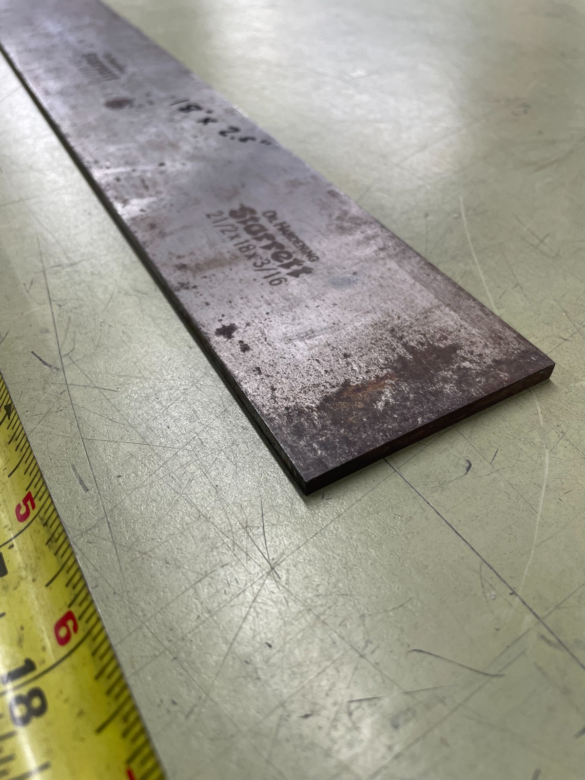 Starrrett 3/16 x 2-1/2 x 18″, AISI O-1 Flat Stock AISI O-1 Oil Hardening