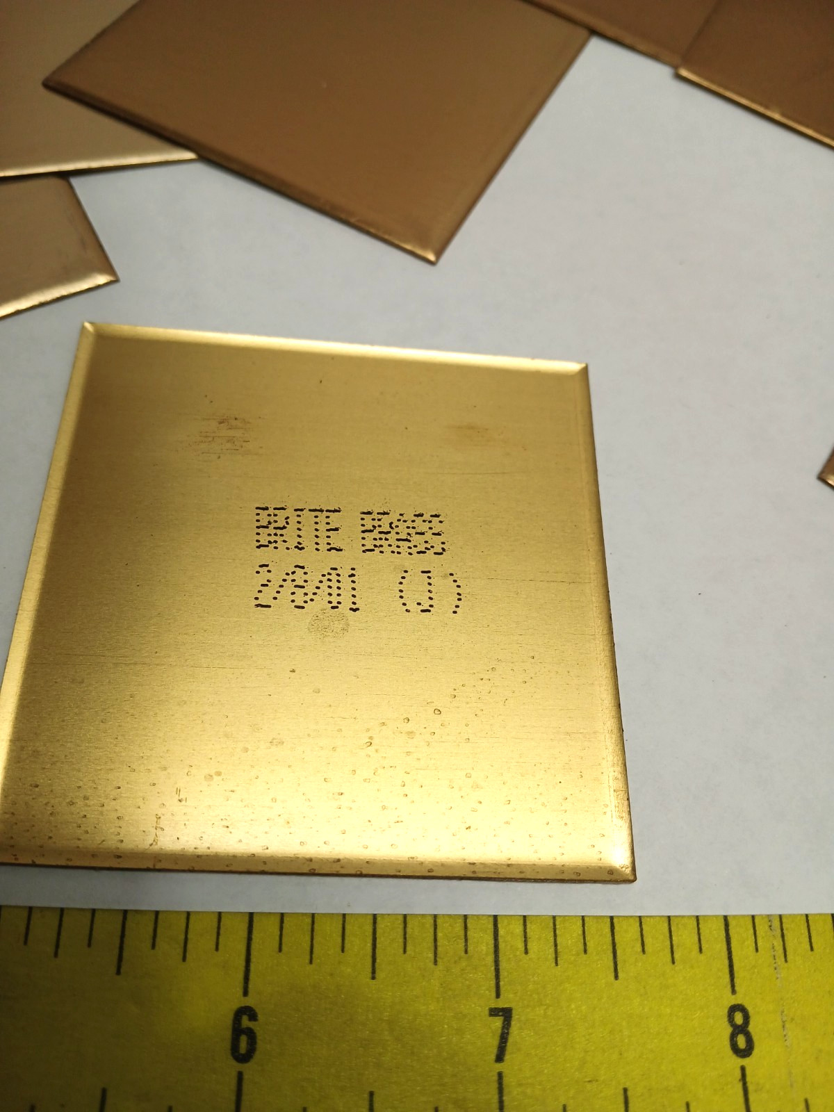 10 Blank Brass 2 3/4″ x 2 3/4″ Beveled Engraving Plates – Square Trophy Plaque