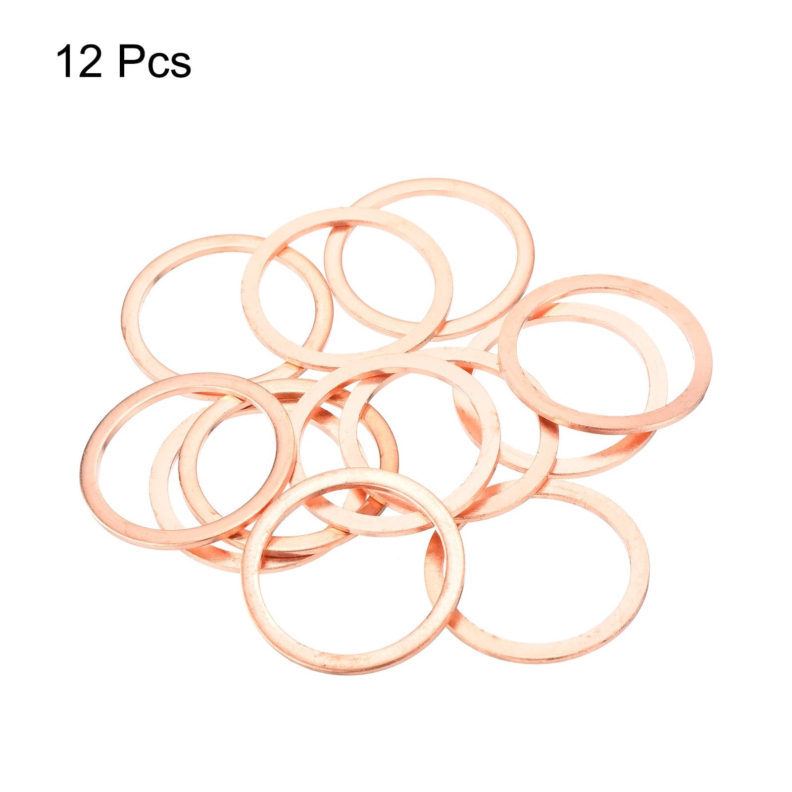 MECCANIXITY 12 Pcs Flat Copper Washers, 26x32x1.5mm Copper Upgraded Flat Metric