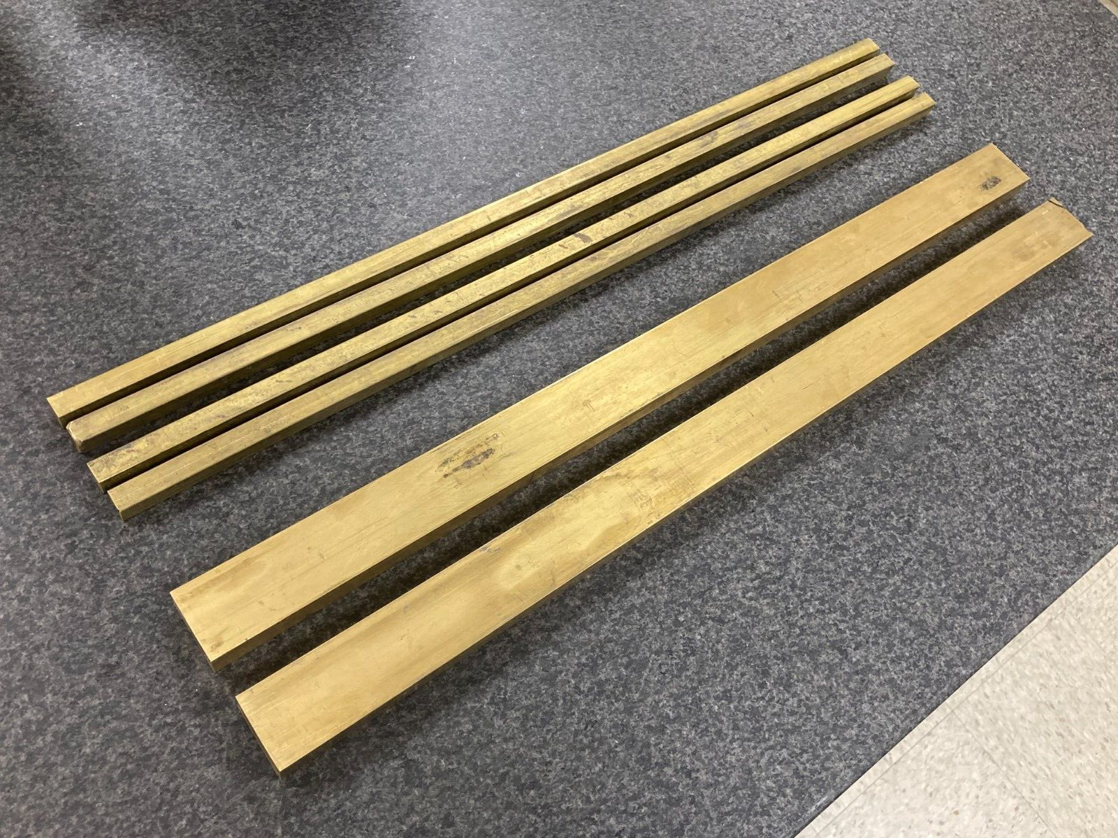 BRASS BARS LOT, 24″ LENGTH, 6 PCS, FLAT BAR STOCK