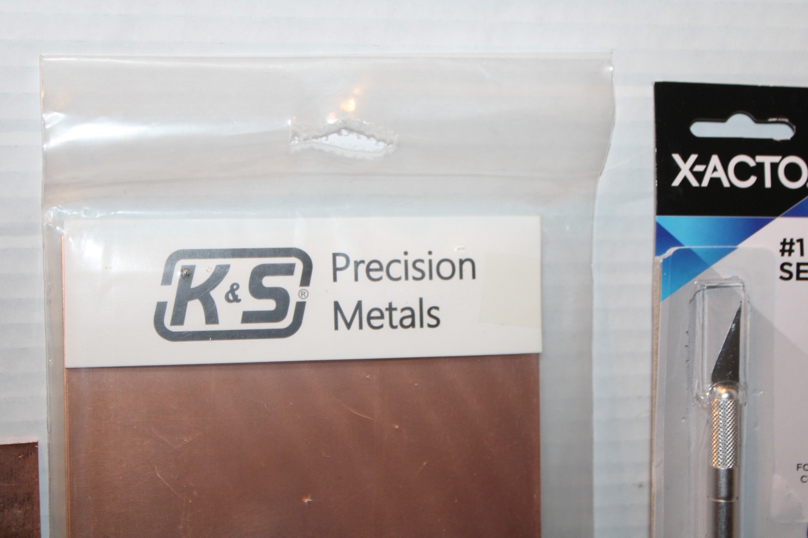 Lot of K&S® Precision Metals Copper Plate and X-Acto® #1 Knife Set