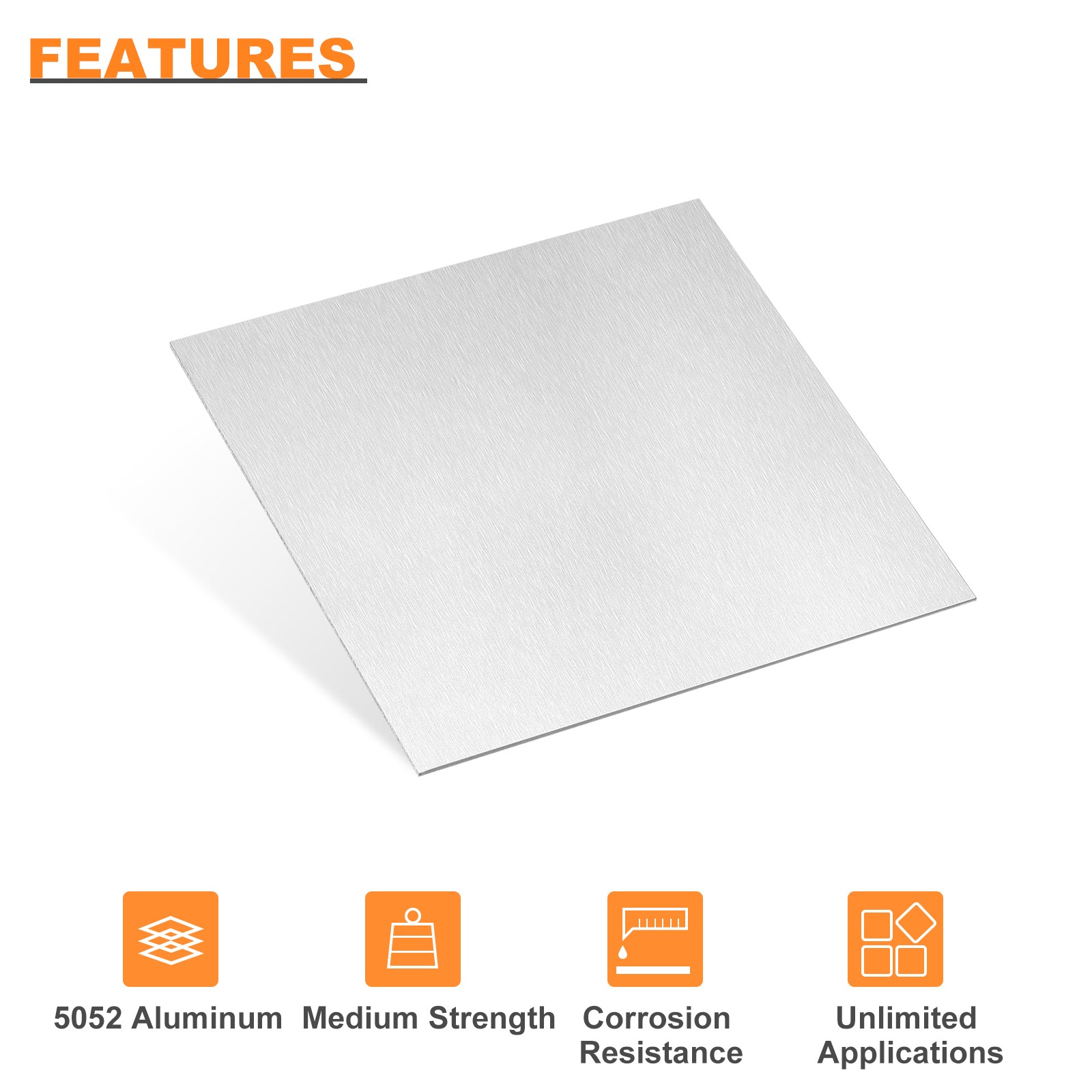 305mm x 305mm x 0.5mm Rectangle 5052 Aluminum Sheet Flat Metal Plate Stock