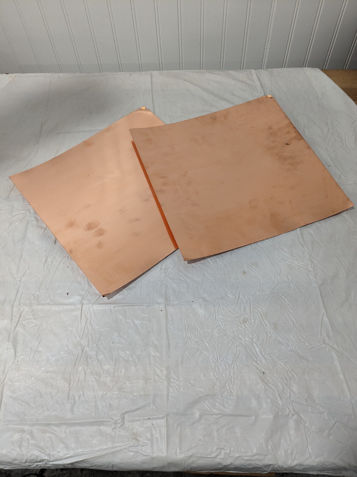 Copper Sheet 0.01 Inch Thick x 12 Inch Square Qty 2 XCUFLR071441x1
