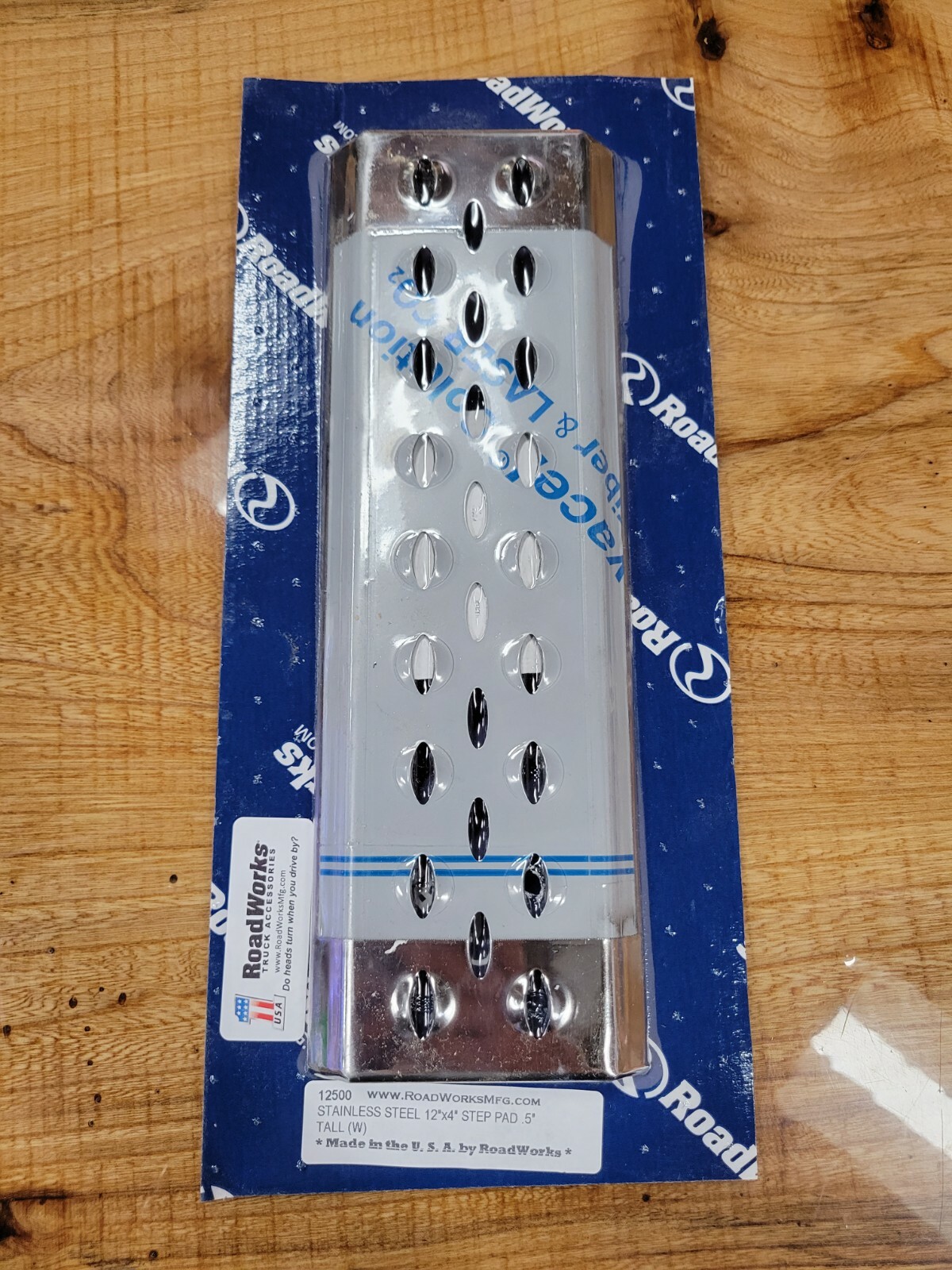 stainless steel roadworks step plate tread 12″ x 4″ universal no slip 12500 new