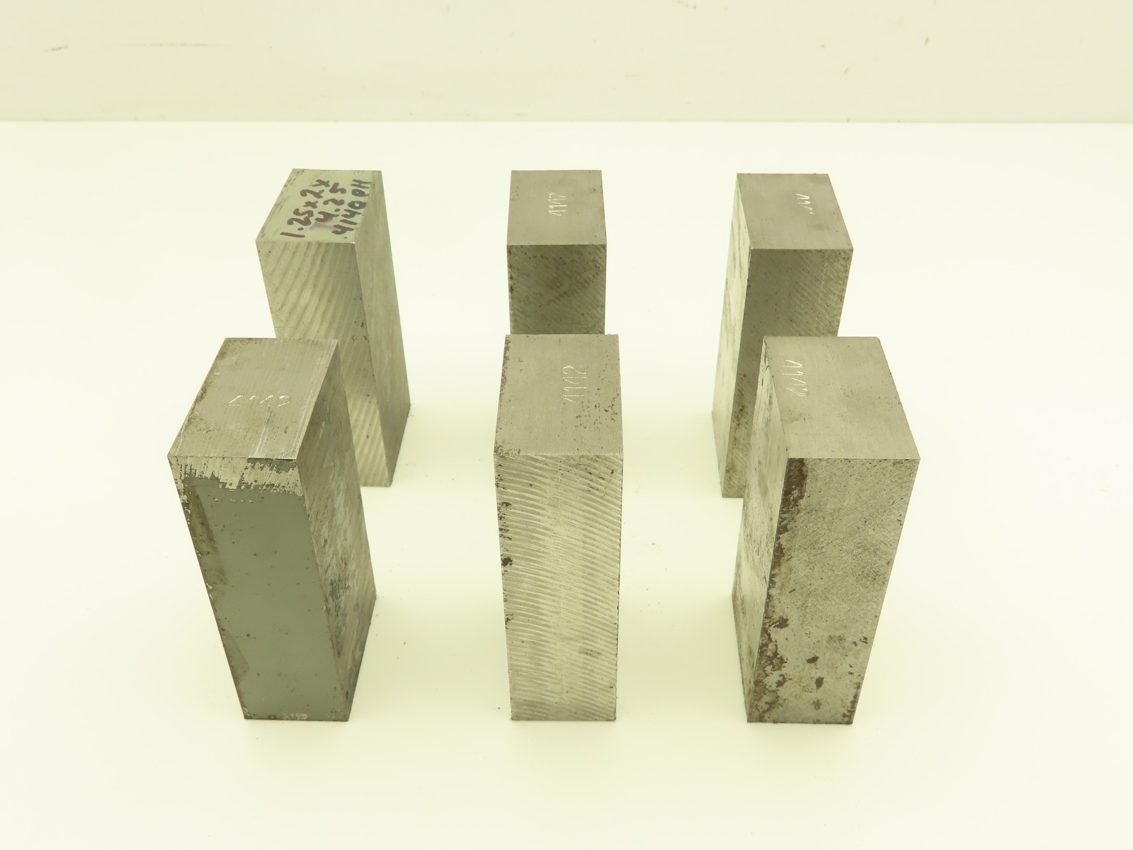 4140/4142 PH Alloy Steel Flat Bar Stock 1-1/4″x 2″x 4-1/4″L Lot of 6